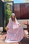 Maxi Flower Elbise- Lila