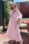 Maxi Flower Elbise- Lila