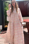 Maxi Flower Elbise- Soft