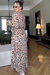 Volanlı Bağlamalı Premıum Elbise- Leopar