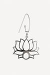 925 Ayar Gümüş Ada Lotus Küpe - Orijinal Boy- Silver