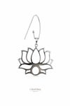 925 Ayar Gümüş Ada Lotus Küpe - Orijinal Boy- Silver