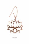 925 Ayar Gümüş Ada Lotus Küpe - Orijinal Boy- Rose