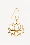925 Ayar Gümüş Ada Lotus Küpe -Orijinal Boy