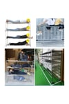 Ayarlanabilir 4 Katlı Depo Rafı 152x53x183 Cm Kiler Mutfak Balkon Çiçeklik Çelik Tel Raf