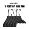 Bayan Ceket Gömlek Askısı SİYAH SOFT Renk 10 ADET 38 Cm Genişlik