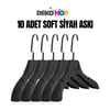 Bayan Ceket Gömlek Askısı SİYAH SOFT Renk 10 ADET 38 Cm Genişlik