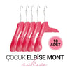 Çocuk PEMBE Elbise Mont Askısı 10 Adet Paketli 30 Cm Çocuk Askı