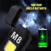 Çok Amaçlı Şarjlı Kamp Piknik LED El Feneri & Elektrikli Rüzgar Çakmak Usb Şarjlı
