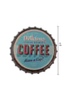 Delicious Coffee Temalı Dekorasyon Duvar Süsü Metal Tabela
