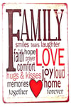 Duvar Dekorasyon Family Retro Vintage Metal Tabela 30x20 CM