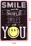Duvar Dekorasyon Smile Sosyal Retro Vintage Metal Tabela 30x20 CM