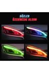Far İçi ve Far Üstü APP Kontrollü Uyumlu RGB LED Ambiyans Kayar Led Android ve IOS Uyumlu 12-24V