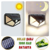Güneş Enerjili Bahçe Aydınlatma Lambası Villa Balkon Garaj Kapısı Aplik Solar 100 Led Lamba
