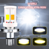 H4 Uzun Kısa Seramik GövLED Far Ampul 12-24V Beyaz Amber Sarı 4 LED Far Lambası  1 ADET 12W 1800 LM