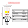 H4 Uzun Kısa Seramik GövLED Far Ampul 12-24V Beyaz Amber Sarı 4 LED Far Lambası  1 ADET 12W 1800 LM