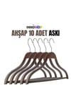Kadın Ahşap Askı Gömlek Pantolon Tişört Askısı Natural Renk 10 Adet