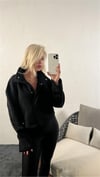 Kadın Uzun Kollu Stil Sweatshirt SİYAH
