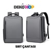 Laptop Notebook Ipad Sırt Çantası Yeni Nesil Usb Şarj Girişli Seyahat ve Günlük Eşya Taşıma Çantası GRİ