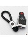 Mercedes Uyumlu Deri Örgü Anahtarlık Vida Kelepçeli Siyah