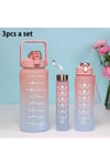 Motivasyonel 3 lü Set Su Matarası 2 lt+900 ml+600 ml Tritan Spor Salonu Suluk