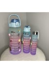 Motivasyonel 3 Lü Set Su Matarası 2 Lt 900 ml 600 ml Tritan Spor Salonu Suluk