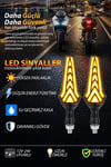 Motosiklet LED Sinyal Lambası Universal DRL Kayan Sinyal Ve Gündüz Led Sarı 