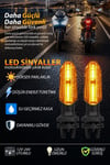 Motosiklet LED Sinyal Ön Lambası Universal Kısa Gövde Gündüz Led Ve Kayan Sinyal 
