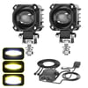 Motosiklet LED Sis Farı Seti Çift Renk Tüm Montaj Aparatları ve Kablo Set ile Kolay Montaj 12-24v 