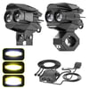 Motosiklet LED Sis Farı Seti Çift Renk Tüm Montaj Aparatları ve Kablo Set ile Kolay Montaj