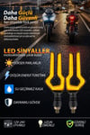 Motosiklet U Model LED Sinyal Lambası Universal Kayan Sinyal Sarı Işık 