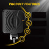 Off Road 12-24 Volt Kare Sis Farı DRL MAVİ 4 inç 126 W Oto Çalışma Lambası