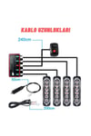 Off Road SUV Pick-up İş Makinası Led İkaz Sinyal Çakar Lamba Seti Beyaz Sarı 18 Mod Led Işık Seti