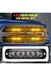 Off Road SUV Pick-up İş Makinası Led İkaz Sinyal Çakar Lamba Seti Beyaz Sarı 18 Mod Led Işık Seti