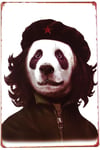 Panda Duvar Süsü Dekor Retro Metal Tabela 30x20 Cm