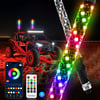 Rgb Led Işıklı Kırbaç Bayrak Anten Çubuğu 150cm Off‑road Atv Utv Uygulama Kumandalı Yüksek Parlaklık