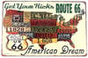 Route 66 American Dream Dekor Retro Metal Tabela 30X20 Cm