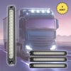 Sinyal LED Barı Parmak LED Çakarlı 12V-24V 15 Ledli 3 Mod Etek Lamba Offroad Kamyon Tır Dorse 4 Adet