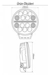 Tır Kamyon İş Makinesi 9 inç Led Sis Farı Angel Halka Metal Döküm Kasa 100 W Çalışma Lambası 12-24V 