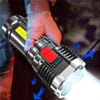 Ultra Parlak El Feneri Usb Şarj 4 Led+Yan Cob Led Taktik El Feneri