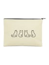 Krem Kanvas Clutch Çanta
