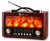DOSOUND FP821 Şömine Efektli Retro Radyo – Bluetooth, USB, TF Kart, FM/AM/SW