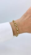 Vip 14 K Oval Halkalı Taş Bağlantılı Bileklik