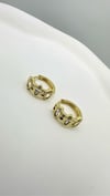 Vip 14 K Oval Taşlı Halka Küpe