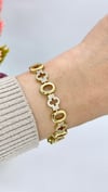 Vip 14 K Taşlı Oval Halkalı  Bileklik