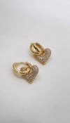 Vip Bombeli Taşlı Kalp Küpe