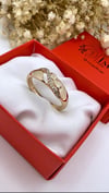 Vip Yaprak Desenli Taşlı Yüzük No 9