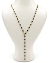 Vp 14 K Altın Kaplama Black Oval Taşlı Zincir 70cm