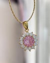 Vp 14 K Altın Kaplama Pembe Lotus Kolye 45cm