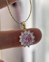 Vp 14 K Altın Kaplama Pembe Lotus Kolye 45cm
